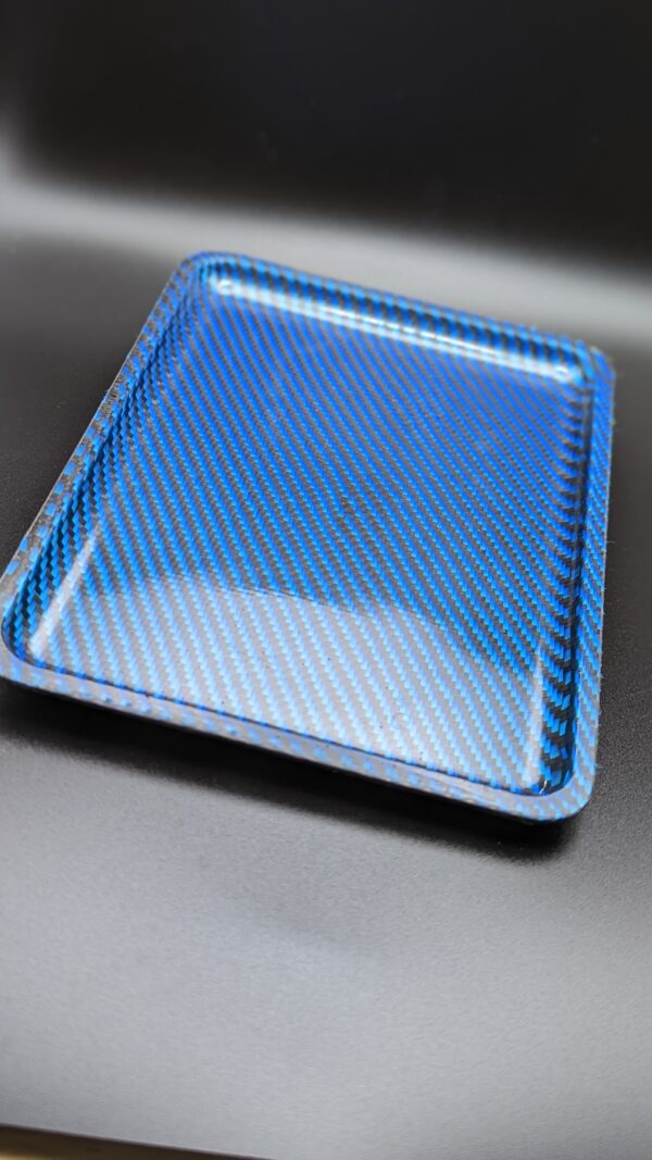 Real Blue Carbon Fiber Tray 7" x 5" x 3/8 - Image 3